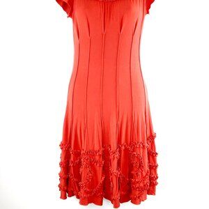 🌹Vintage Unique Medium Catherine Malandrino Orange Midi fashion party dress